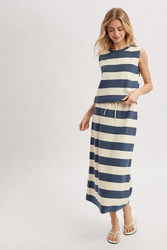 Stripe Set - Navy-Casual Dresses- Hometown Style HTS, women's in store and online boutique located in Ingersoll, Ontario