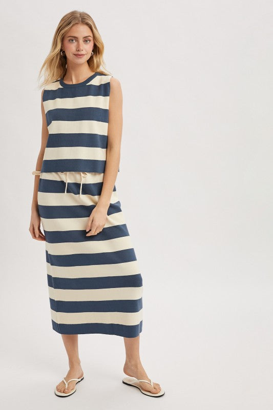 Stripe Set - Navy-Casual Dresses- Hometown Style HTS, women's in store and online boutique located in Ingersoll, Ontario
