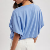 Bubble Hem Tee - Periwinkle Blue-tee- Hometown Style HTS, women's in store and online boutique located in Ingersoll, Ontario