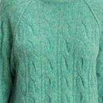 Cable Knit Sweater - Emerald-Sweaters and Cardigans- Hometown Style HTS, women's in store and online boutique located in Ingersoll, Ontario
