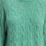 Cable Knit Sweater - Emerald-Sweaters and Cardigans- Hometown Style HTS, women's in store and online boutique located in Ingersoll, Ontario