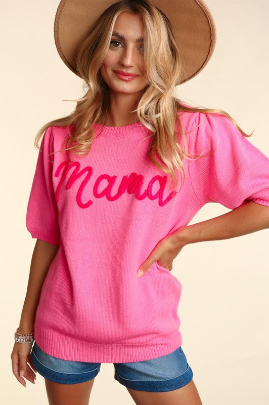 Mama Sweater - Pink-Sweater- Hometown Style HTS, women's in store and online boutique located in Ingersoll, Ontario