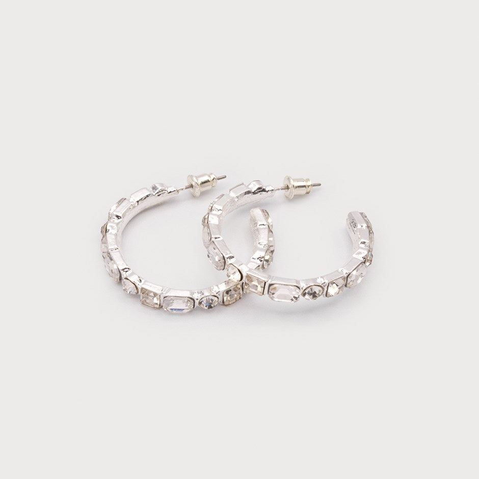 Classic Hoops with Crystal-Accessories- Hometown Style HTS, women's in store and online boutique located in Ingersoll, Ontario