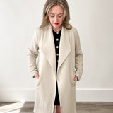 Drape Open Front Coat Jacket - Oatmeal-Coats & Jackets- Hometown Style HTS, women's in store and online boutique located in Ingersoll, Ontario