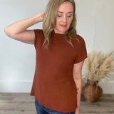 Mock Neck Sweater Top - Burlwood-tops- Hometown Style HTS, women's in store and online boutique located in Ingersoll, Ontario