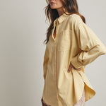 Cotton Button Up Shirt - Daisy-Casual Tops- Hometown Style HTS, women's in store and online boutique located in Ingersoll, Ontario