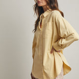 Cotton Button Up Shirt - Daisy-Casual Tops- Hometown Style HTS, women's in store and online boutique located in Ingersoll, Ontario