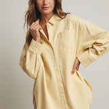 Cotton Button Up Shirt - Daisy-Casual Tops- Hometown Style HTS, women's in store and online boutique located in Ingersoll, Ontario