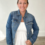 Classic Denim Jacket-Coats & Jackets- Hometown Style HTS, women's in store and online boutique located in Ingersoll, Ontario