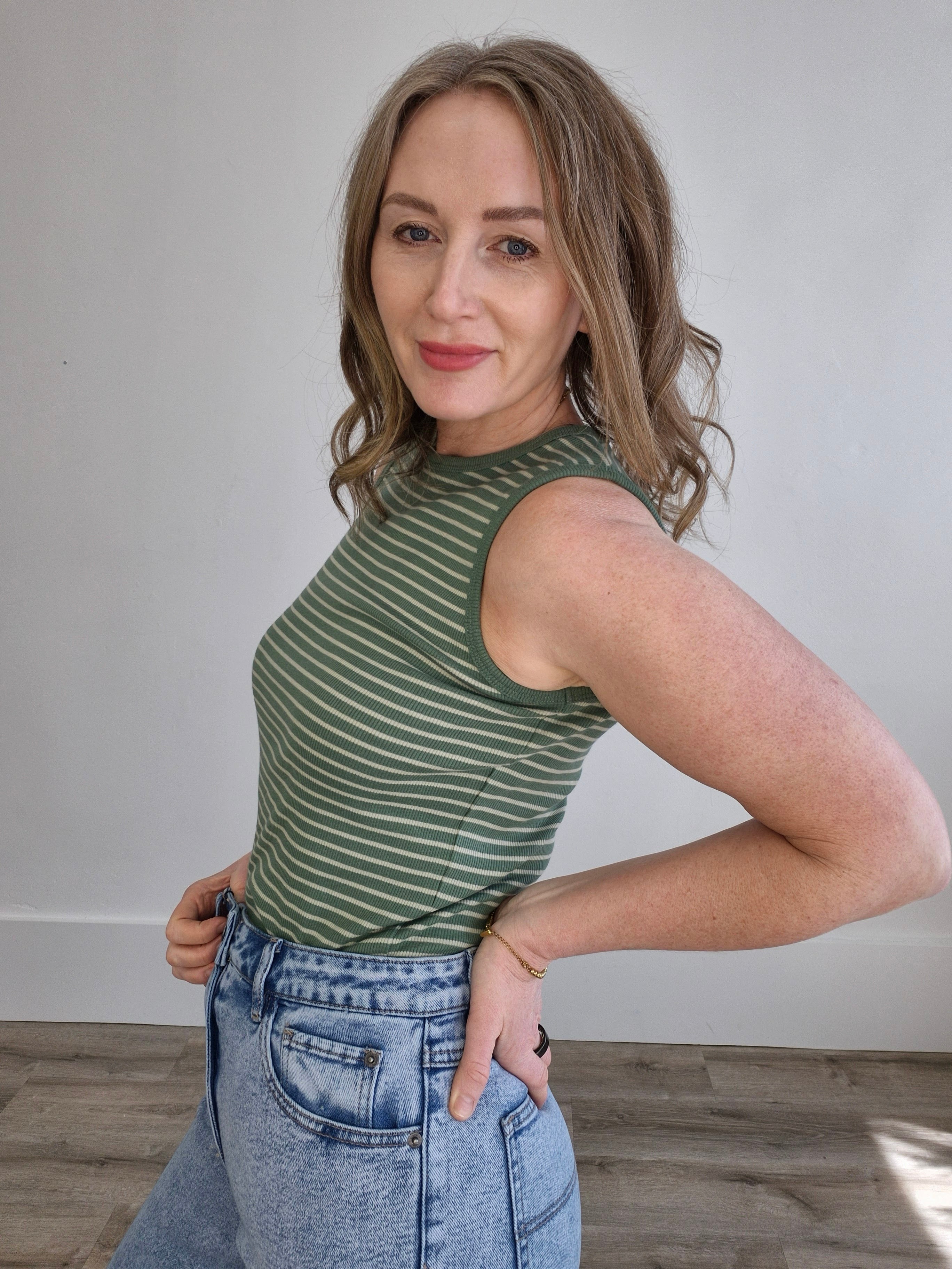 Casual Tank Top - Green-Casual Tops- Hometown Style HTS, women's in store and online boutique located in Ingersoll, Ontario
