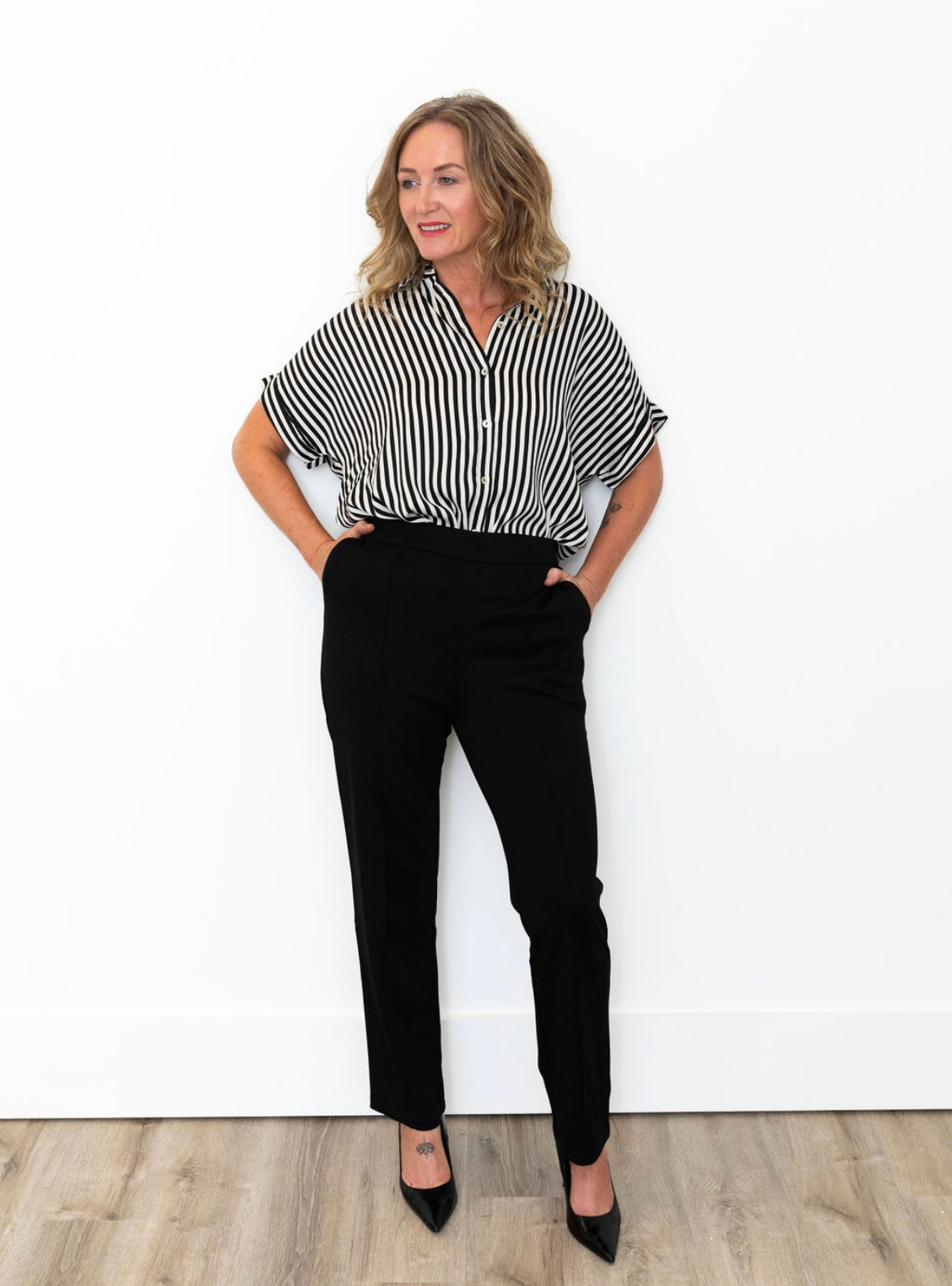 Relaxed Dress Pants - Black-dress pants- Hometown Style HTS, women's in store and online boutique located in Ingersoll, Ontario