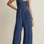 ANGEL EYES TWILL JUMPSUIT-Jumpsuits & Rompers- Hometown Style HTS, women's in store and online boutique located in Ingersoll, Ontario