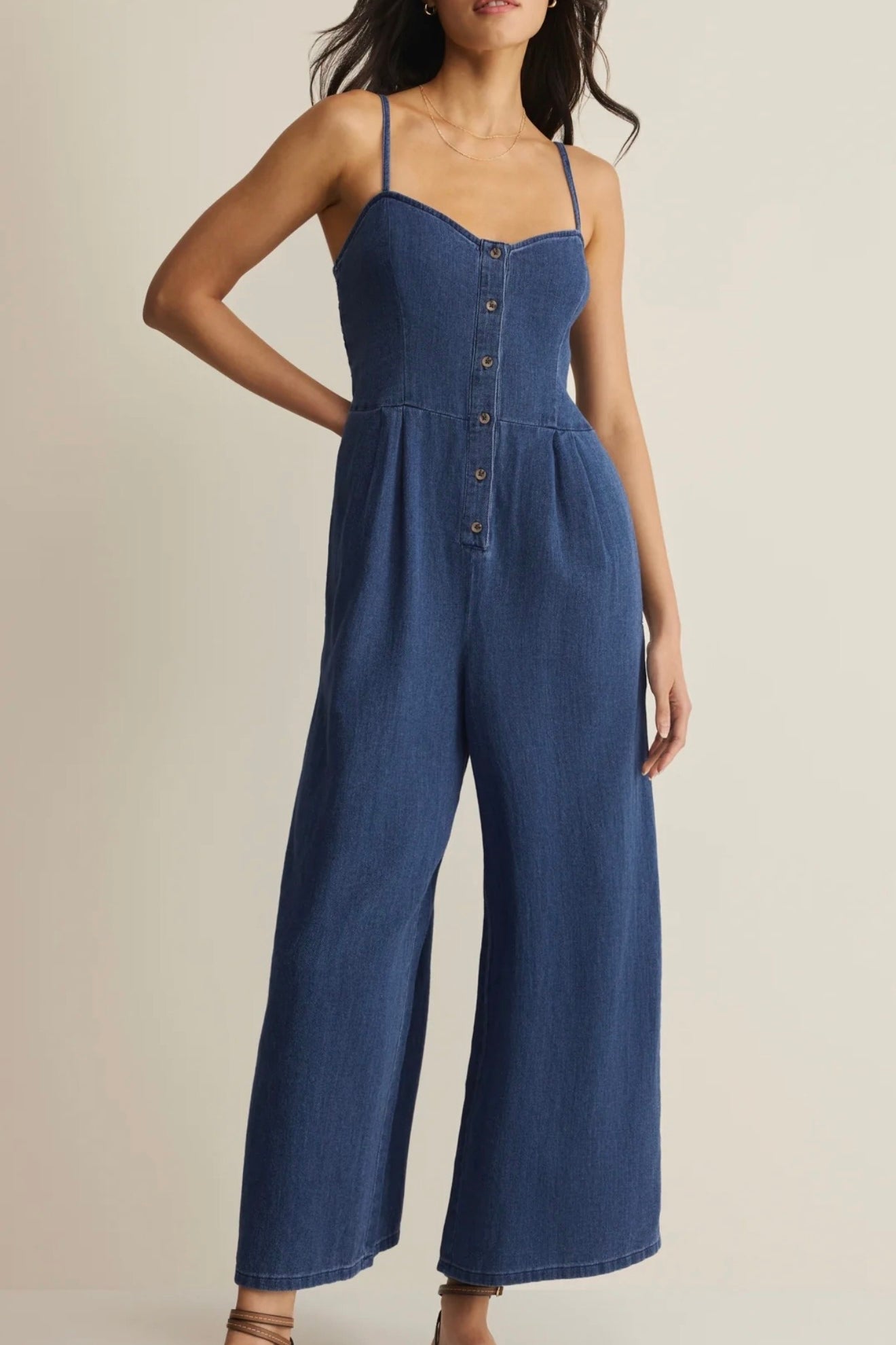 ANGEL EYES TWILL JUMPSUIT-Jumpsuits & Rompers- Hometown Style HTS, women's in store and online boutique located in Ingersoll, Ontario