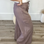 Cotton Jogger Pants - Mushroom-Pants- Hometown Style HTS, women's in store and online boutique located in Ingersoll, Ontario