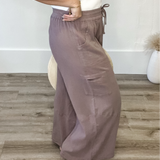 Cotton Jogger Pants - Mushroom-Pants- Hometown Style HTS, women's in store and online boutique located in Ingersoll, Ontario