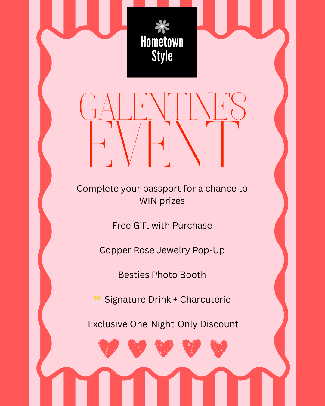💖 Galentine Night at Hometown Style 💖- Hometown Style HTS, women's in store and online boutique located in Ingersoll, Ontario
