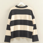 Polo Long Sleeve Tee- Black-long Sleeve- Hometown Style HTS, women's in store and online boutique located in Ingersoll, Ontario