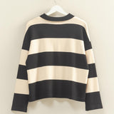 Polo Long Sleeve Tee- Black-long Sleeve- Hometown Style HTS, women's in store and online boutique located in Ingersoll, Ontario