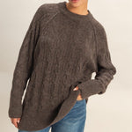 Cable Knit Sweater - Chestnut-Sweaters and Cardigans- Hometown Style HTS, women's in store and online boutique located in Ingersoll, Ontario