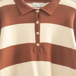 Polo Long Sleeve Tee- Brown-long Sleeve- Hometown Style HTS, women's in store and online boutique located in Ingersoll, Ontario