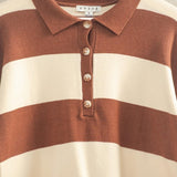 Polo Long Sleeve Tee- Brown-long Sleeve- Hometown Style HTS, women's in store and online boutique located in Ingersoll, Ontario