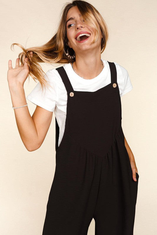 Wide Leg Overalls - Black-overalls- Hometown Style HTS, women's in store and online boutique located in Ingersoll, Ontario