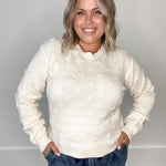 Pom Pom Knit Sweater - Off White-Sweaters and Cardigans- Hometown Style HTS, women's in store and online boutique located in Ingersoll, Ontario