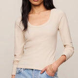 GREYSON SCOOP LS TEE - Chalk