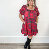 Holiday Dress - Red-Special Occasion Dresses- Hometown Style HTS, women's in store and online boutique located in Ingersoll, Ontario