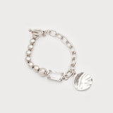 BRACELET ON ELASTIC WITH CRYSTAL AND METAL PIECE-Accessories- Hometown Style HTS, women's in store and online boutique located in Ingersoll, Ontario