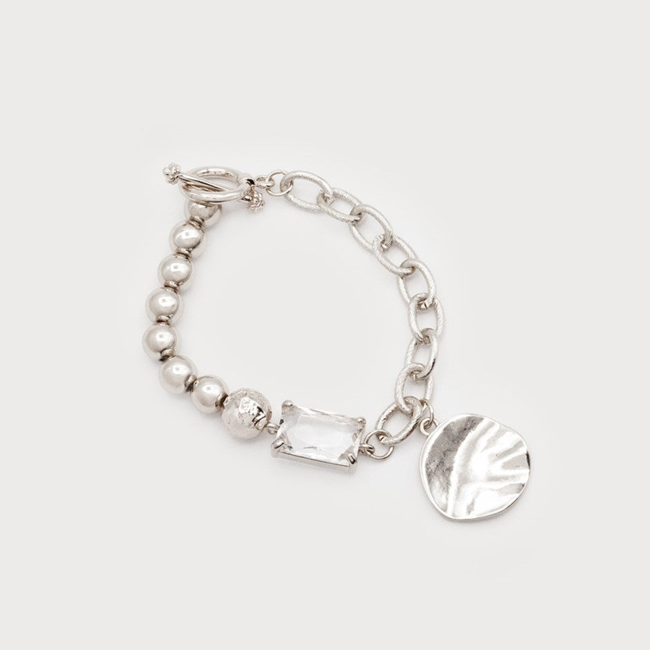 BRACELET ON ELASTIC WITH CRYSTAL AND METAL PIECE-Accessories- Hometown Style HTS, women's in store and online boutique located in Ingersoll, Ontario