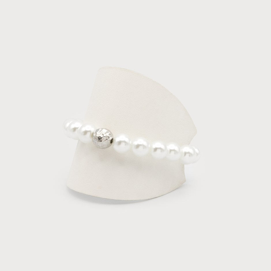 FAUX PEARLS ELASTIC BRACELET WITH METAL BALL-Accessories- Hometown Style HTS, women's in store and online boutique located in Ingersoll, Ontario
