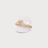 TWO-ROW BRACELET WITH PEARLS AND INTERTWINED RINGS-Accessories- Hometown Style HTS, women's in store and online boutique located in Ingersoll, Ontario