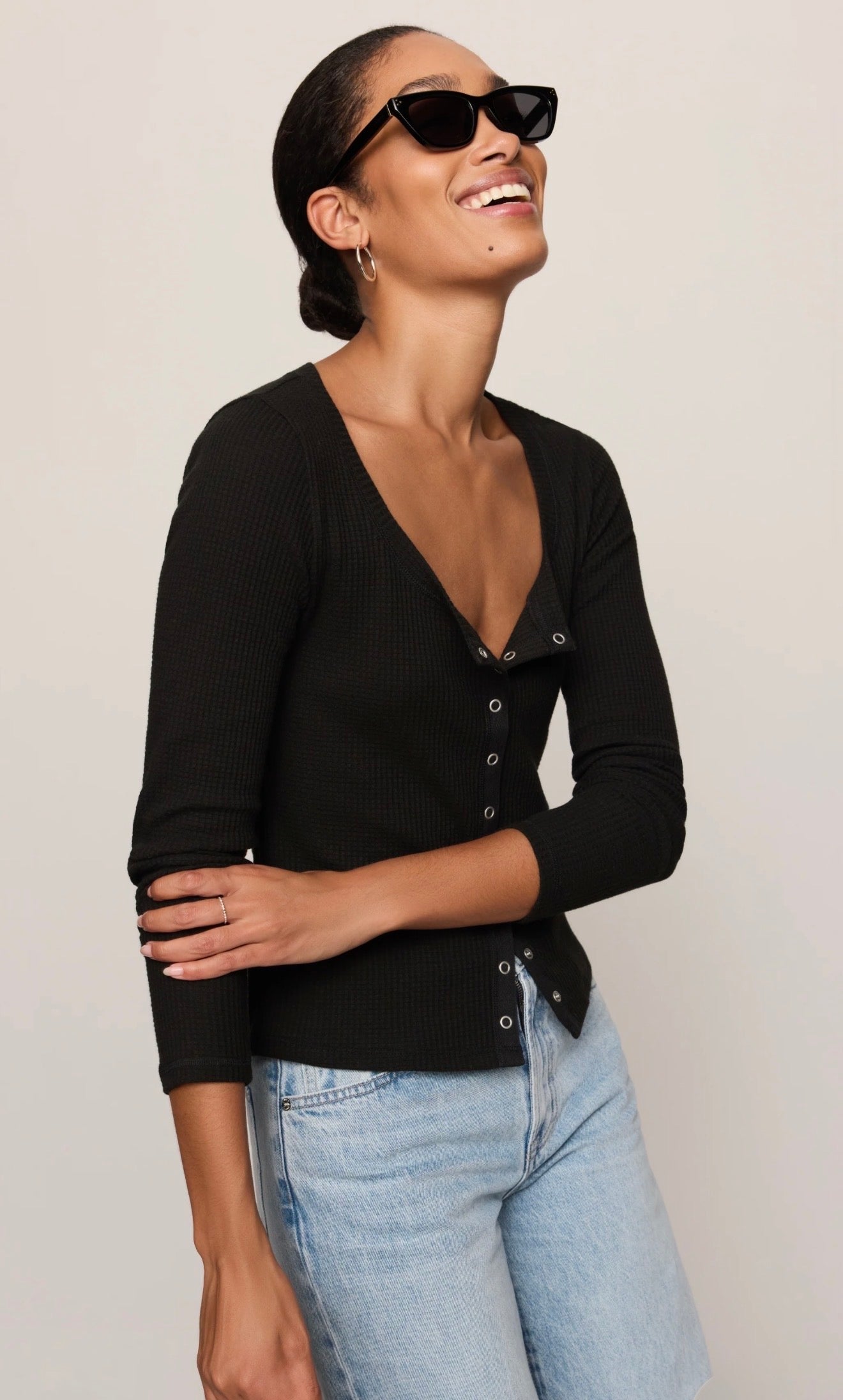 ALBANY WAFFLE BUTTON UP TOP-Casual Tops- Hometown Style HTS, women's in store and online boutique located in Ingersoll, Ontario