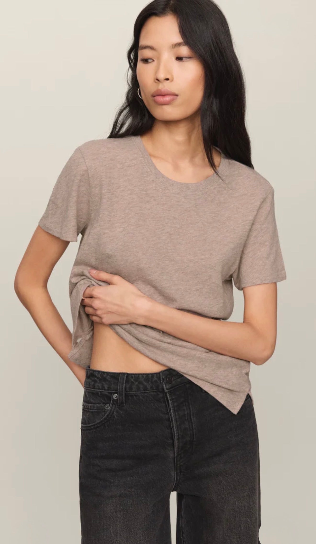 FOUNDATION SLUB TEE - Heather Ash-Casual Tops- Hometown Style HTS, women's in store and online boutique located in Ingersoll, Ontario