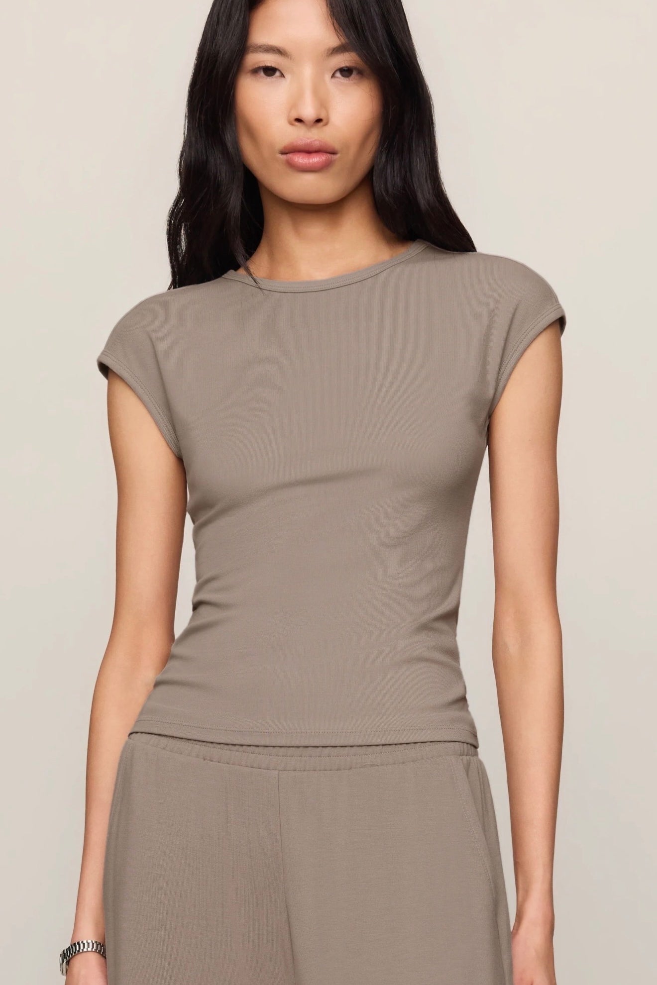 SOFT TRACE SECOND SKIN TOP - Wild Mushroom-Casual Tops- Hometown Style HTS, women's in store and online boutique located in Ingersoll, Ontario