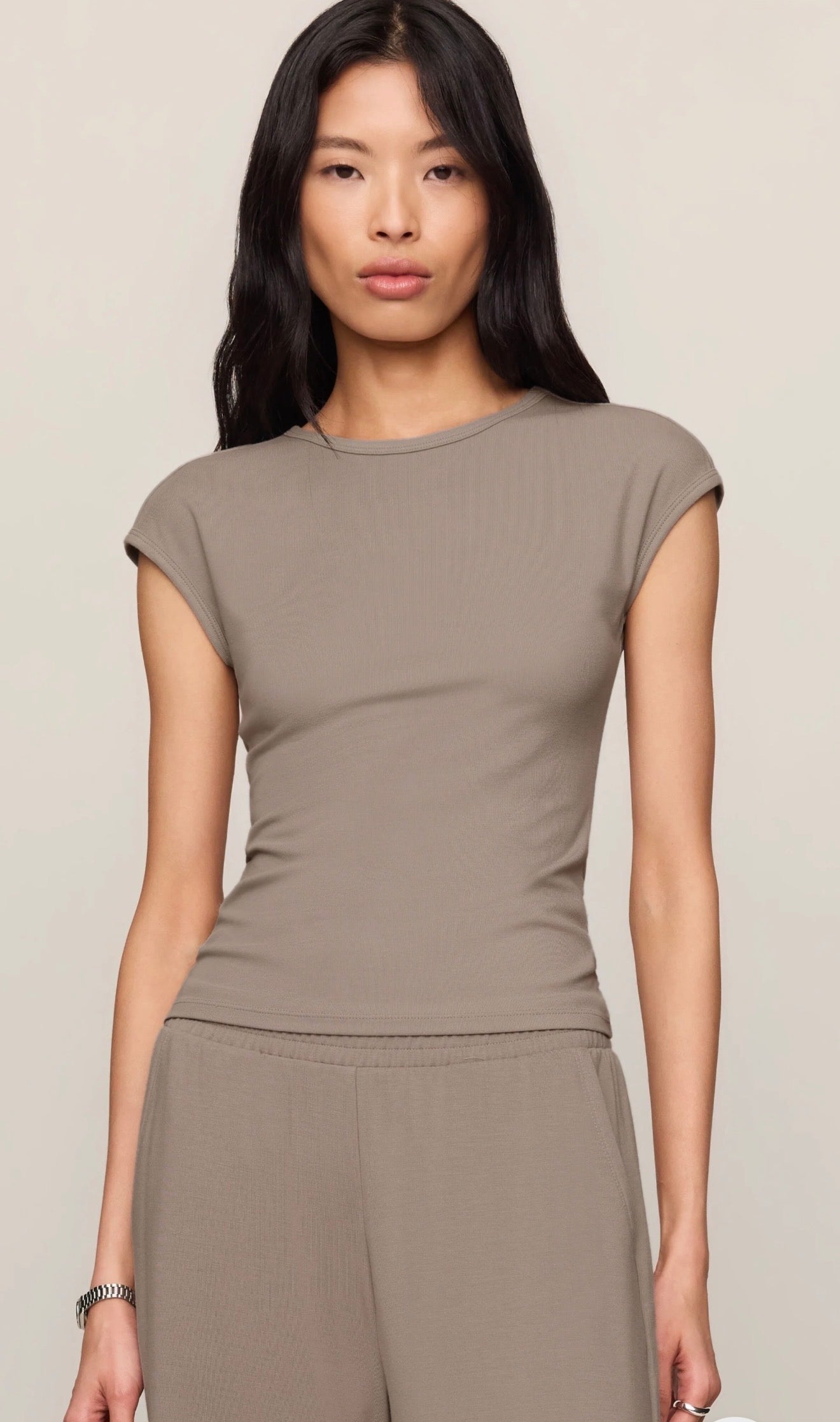 SOFT TRACE SECOND SKIN TOP - Wild Mushroom-Casual Tops- Hometown Style HTS, women's in store and online boutique located in Ingersoll, Ontario