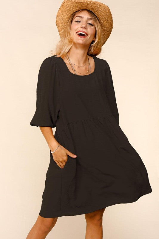Bubble Sleeve LBD - Curvy-Dress- Hometown Style HTS, women's in store and online boutique located in Ingersoll, Ontario