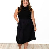 Sleeveless Knit Midi Dress - Black-Dress- Hometown Style HTS, women's in store and online boutique located in Ingersoll, Ontario