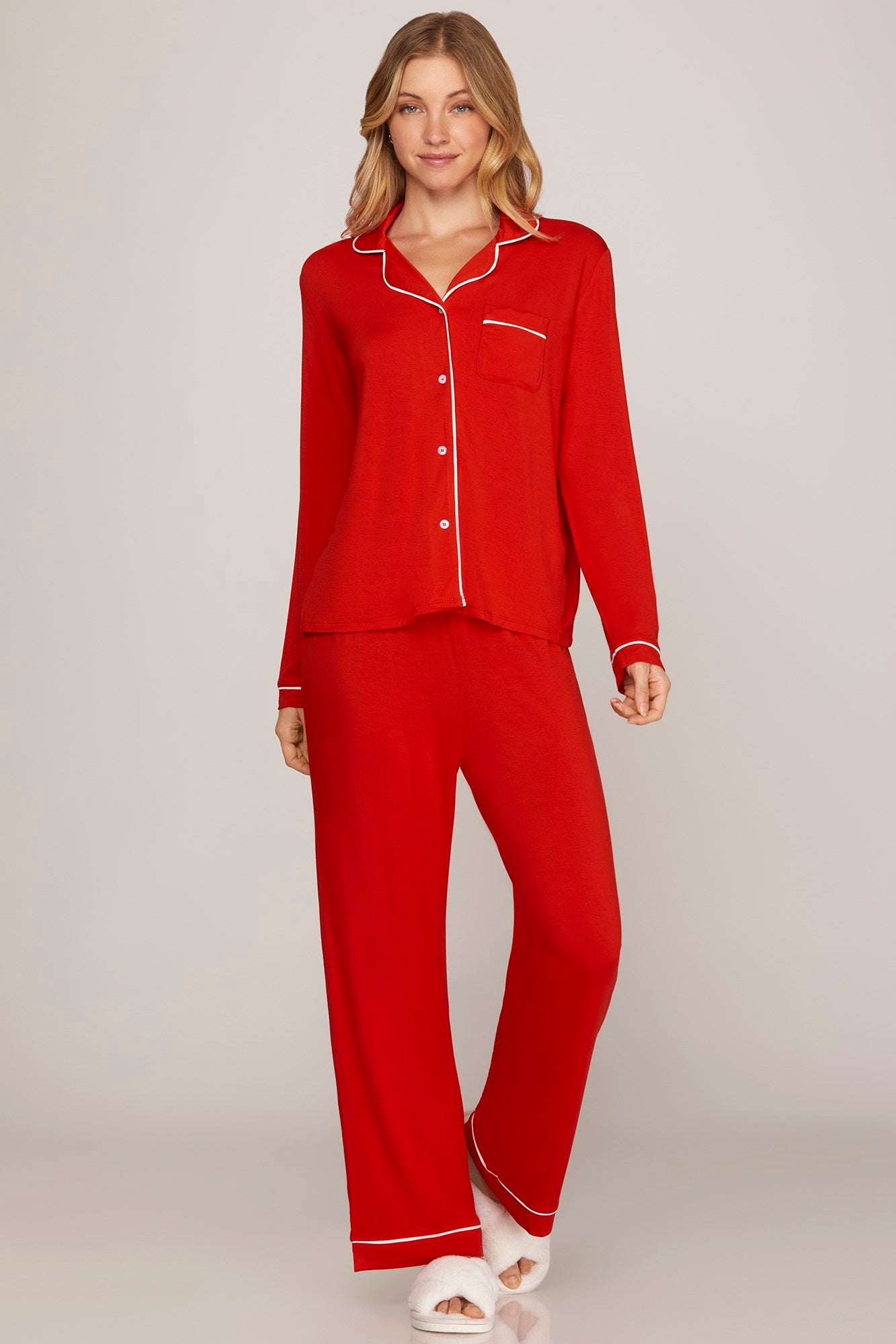 Long Sleeve PJ's - Red-gift- Hometown Style HTS, women's in store and online boutique located in Ingersoll, Ontario