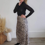 Satin-Like Maxi Skirt - Leopard-Skirt- Hometown Style HTS, women's in store and online boutique located in Ingersoll, Ontario