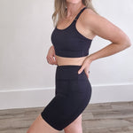 Bestie 6" Biker Short - Onyx- Hometown Style HTS, women's in store and online boutique located in Ingersoll, Ontario