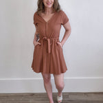 Casual Dresses - Rust-Casual Dresses- Hometown Style HTS, women's in store and online boutique located in Ingersoll, Ontario