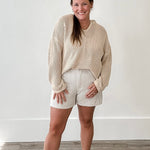 Open Knit Sweater - Taupe-Sweater- Hometown Style HTS, women's in store and online boutique located in Ingersoll, Ontario
