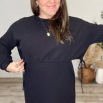 Cinched Dress - Black-Dress- Hometown Style HTS, women's in store and online boutique located in Ingersoll, Ontario