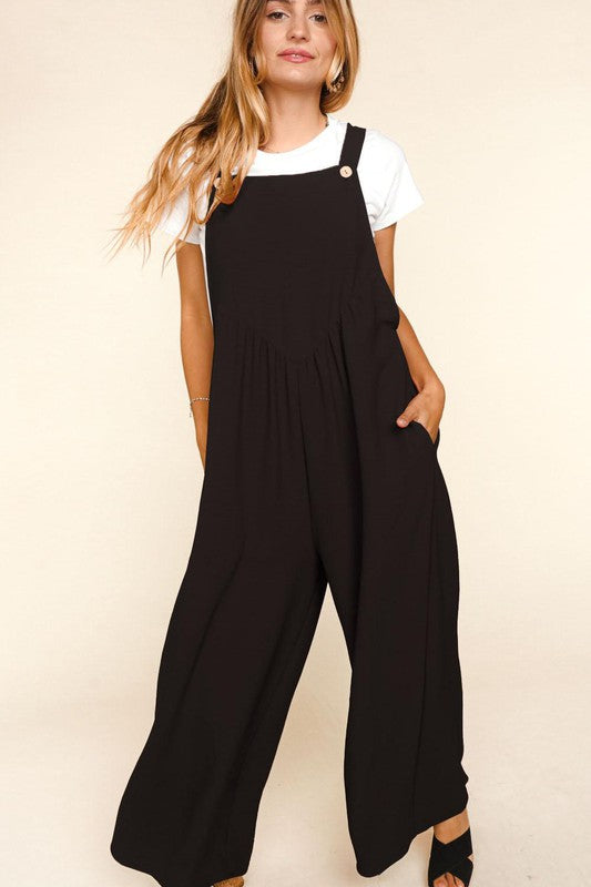 Wide Leg Overalls - Black-overalls- Hometown Style HTS, women's in store and online boutique located in Ingersoll, Ontario