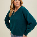 Brushed Relaxed Crop Sweater - Forest-sweater- Hometown Style HTS, women's in store and online boutique located in Ingersoll, Ontario