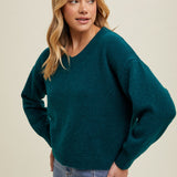 Brushed Relaxed Crop Sweater - Forest-sweater- Hometown Style HTS, women's in store and online boutique located in Ingersoll, Ontario