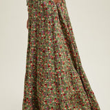 Tiered Floral Maxi Skirt - Green-skirt- Hometown Style HTS, women's in store and online boutique located in Ingersoll, Ontario