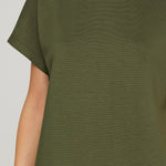 Drop Short Sleeve Top - Olive-Casual Tops- Hometown Style HTS, women's in store and online boutique located in Ingersoll, Ontario